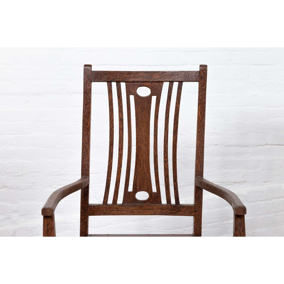 Vintage Dutch Colonial Armchair with Pierced Wood Back Splat, Several Available-6. Asian &amp; Chinese Furniture, Art, Antiques, Vintage Home Décor for sale at FEA Home