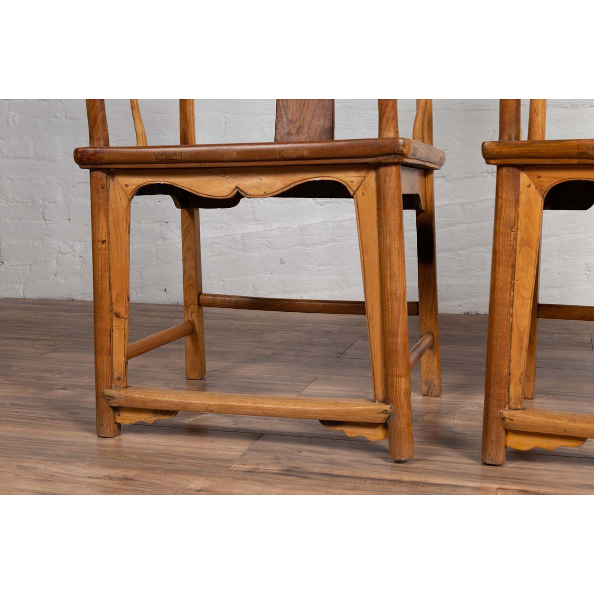 Ming Dynasty Style Wedding Armchairs with Curving Arms and Woven Rattan Seats-10. Asian &amp; Chinese Furniture, Art, Antiques, Vintage Home Décor for sale at FEA Home