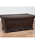 Chinese Antique Large Rattan Basket Coffee Table with Dark Brown Patina and Lid-6. Asian & Chinese Furniture, Art, Antiques, Vintage Home Décor for sale at FEA Home