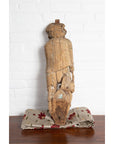 Indian Gujarat Hand Carved Temple Carving Statue Depicting a Woman and a Feline-5. Asian & Chinese Furniture, Art, Antiques, Vintage Home Décor for sale at FEA Home