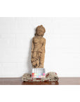 Indian Gujarat Hand Carved Temple Carving Statue Depicting a Woman and a Feline-3. Asian & Chinese Furniture, Art, Antiques, Vintage Home Décor for sale at FEA Home