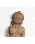 Indian Gujarat Hand Carved Temple Carving Statue Depicting a Woman and a Feline-7. Asian & Chinese Furniture, Art, Antiques, Vintage Home Décor for sale at FEA Home