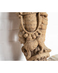Indian Gujarat Hand Carved Temple Carving Statue Depicting a Woman and a Feline-11. Asian & Chinese Furniture, Art, Antiques, Vintage Home Décor for sale at FEA Home