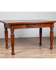 Antique Dutch Colonial Javanese Teak Desk with Single Drawer and Turned Legs-16. Asian & Chinese Furniture, Art, Antiques, Vintage Home Décor for sale at FEA Home