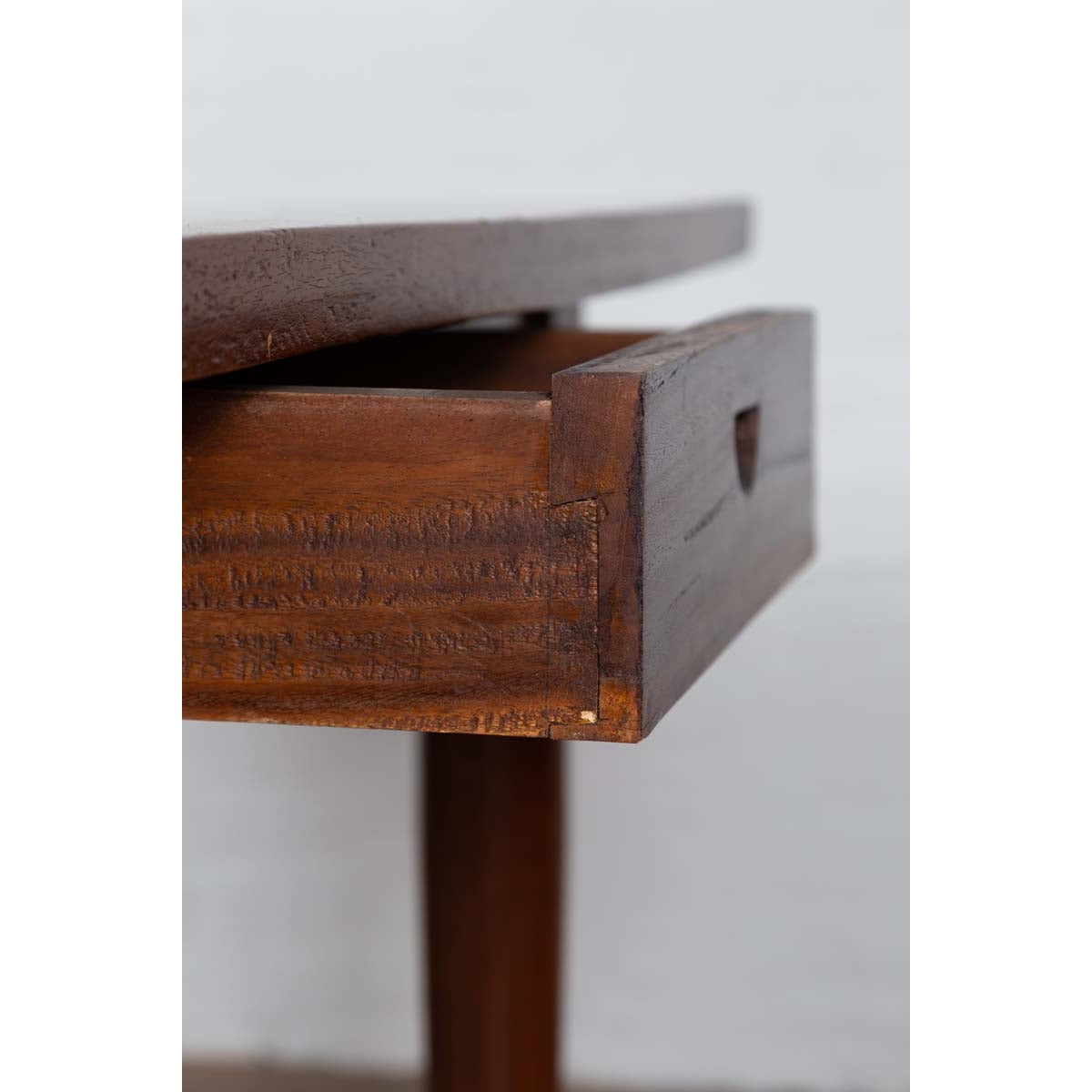 Antique Dutch Colonial Javanese Teak Desk with Single Drawer and Turned Legs-6. Asian &amp; Chinese Furniture, Art, Antiques, Vintage Home Décor for sale at FEA Home