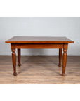 Antique Dutch Colonial Javanese Teak Desk with Single Drawer and Turned Legs-14. Asian & Chinese Furniture, Art, Antiques, Vintage Home Décor for sale at FEA Home