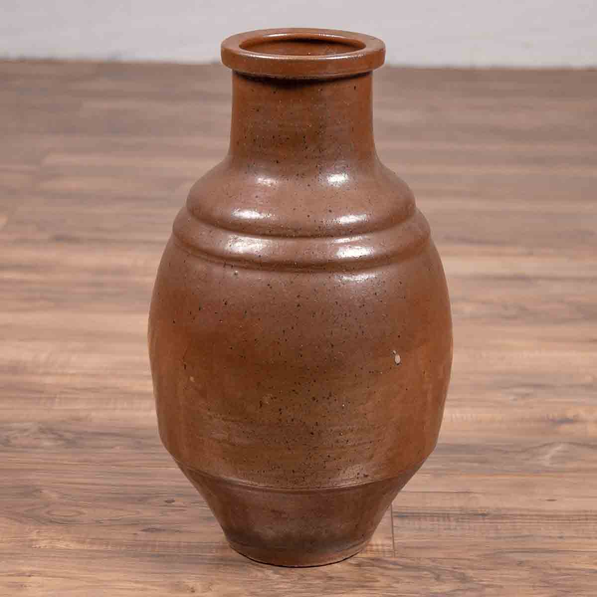 Japanese Tamba Tachikui Ware Monochrome Brown Glazed Water Jug, 19th Century-6. Asian &amp; Chinese Furniture, Art, Antiques, Vintage Home Décor for sale at FEA Home