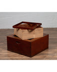 Japanese 19th Century Keyaki Wood Rectangular Hibachi with Copper Liner-8. Asian & Chinese Furniture, Art, Antiques, Vintage Home Décor for sale at FEA Home