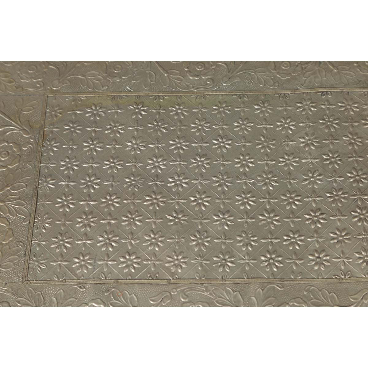 Indian Vintage Hand-Tooled Sheet Metal Coffee Table with Silver Overlay-14. Asian &amp; Chinese Furniture, Art, Antiques, Vintage Home Décor for sale at FEA Home