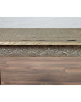 Indian Vintage Hand-Tooled Sheet Metal Coffee Table with Silver Overlay-10. Asian & Chinese Furniture, Art, Antiques, Vintage Home Décor for sale at FEA Home