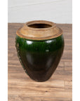 Chinese Contemporary Green Glazed Water Jug Pottery with Calligraphy-10. Asian & Chinese Furniture, Art, Antiques, Vintage Home Décor for sale at FEA Home