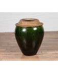 Chinese Contemporary Green Glazed Water Jug Pottery with Calligraphy-11. Asian & Chinese Furniture, Art, Antiques, Vintage Home Décor for sale at FEA Home