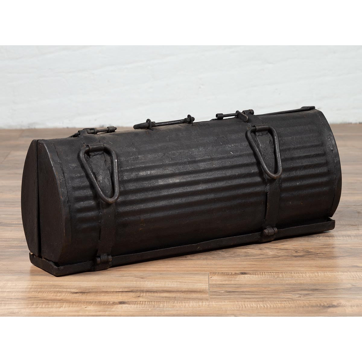 Early 20th Century Industrial Metal Tool Box with Dark Patina, Found in India-2. Asian & Chinese Furniture, Art, Antiques, Vintage Home Décor for sale at FEA Home