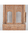 Large Natural Wood Bonnet Top Window Balcony with Hand Carved Foliage Motifs-8. Asian & Chinese Furniture, Art, Antiques, Vintage Home Décor for sale at FEA Home