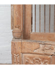 Large Natural Wood Bonnet Top Window Balcony with Hand Carved Foliage Motifs-9. Asian & Chinese Furniture, Art, Antiques, Vintage Home Décor for sale at FEA Home