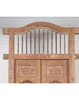 Large Natural Wood Bonnet Top Window Balcony with Hand Carved Foliage Motifs-6. Asian & Chinese Furniture, Art, Antiques, Vintage Home Décor for sale at FEA Home