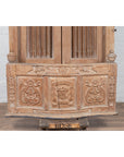 Large Natural Wood Bonnet Top Window Balcony with Hand Carved Foliage Motifs-12. Asian & Chinese Furniture, Art, Antiques, Vintage Home Décor for sale at FEA Home