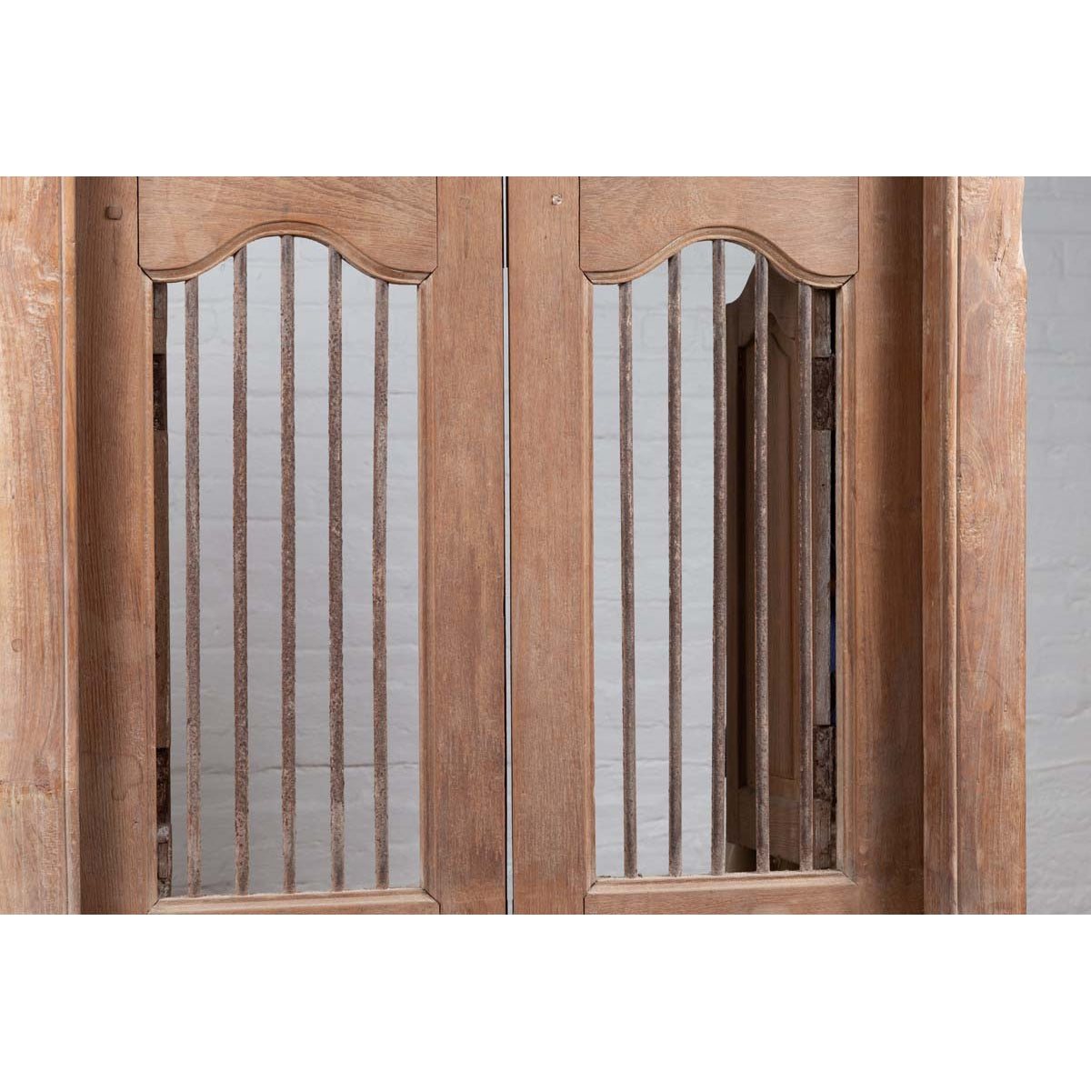 Large Natural Wood Window Balcony with Hand Carved Foliage Motifs and Bonnet Top-9. Asian &amp; Chinese Furniture, Art, Antiques, Vintage Home Décor for sale at FEA Home