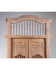 Large Natural Wood Window Balcony with Hand Carved Foliage Motifs and Bonnet Top-10. Asian & Chinese Furniture, Art, Antiques, Vintage Home Décor for sale at FEA Home