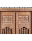 Large Natural Wood Window Balcony with Hand Carved Foliage Motifs and Bonnet Top-11. Asian & Chinese Furniture, Art, Antiques, Vintage Home Décor for sale at FEA Home