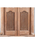 Large Natural Wood Window Balcony with Hand Carved Foliage Motifs and Bonnet Top-12. Asian & Chinese Furniture, Art, Antiques, Vintage Home Décor for sale at FEA Home