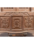 Large Natural Wood Window Balcony with Hand Carved Foliage Motifs and Bonnet Top-13. Asian & Chinese Furniture, Art, Antiques, Vintage Home Décor for sale at FEA Home