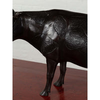 Contemporary Lost Wax Cast Bronze Custom Design Sculpture of a Holstein Cow