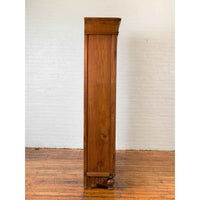 Dutch Colonial 19th Century Teak Wood Cabinet with Carved Panels and Shelves