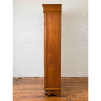 Dutch Colonial 19th Century Teak Wood Cabinet with Carved Panels and Shelves