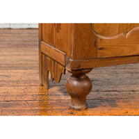 Dutch Colonial 19th Century Teak Wood Cabinet with Carved Panels and Shelves