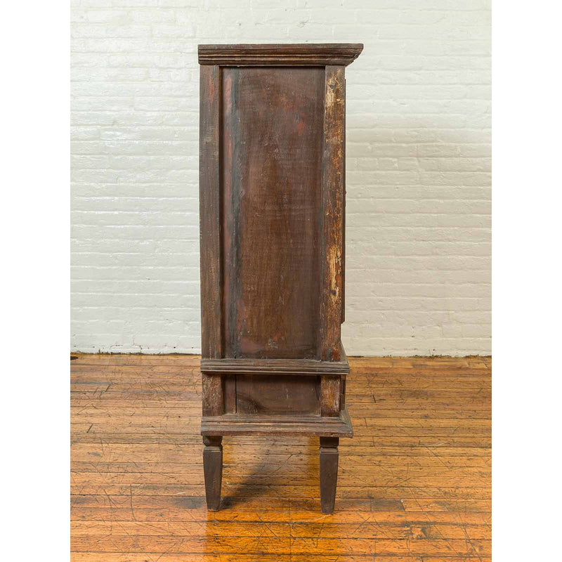 19th Century Indonesian Wooden Cabinet with Doors, Drawers and Carved Medallions-YN6562-12. Asian & Chinese Furniture, Art, Antiques, Vintage Home Décor for sale at FEA Home