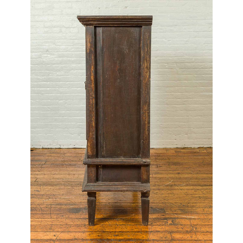 19th Century Indonesian Wooden Cabinet with Doors, Drawers and Carved Medallions-YN6562-13. Asian & Chinese Furniture, Art, Antiques, Vintage Home Décor for sale at FEA Home