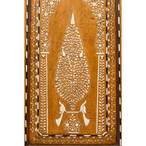 Vintage Anglo Indian Sheesham Wood Wardrobe Cabinet with Bone Inlay and Birds-YN6586-15. Asian & Chinese Furniture, Art, Antiques, Vintage Home Décor for sale at FEA Home