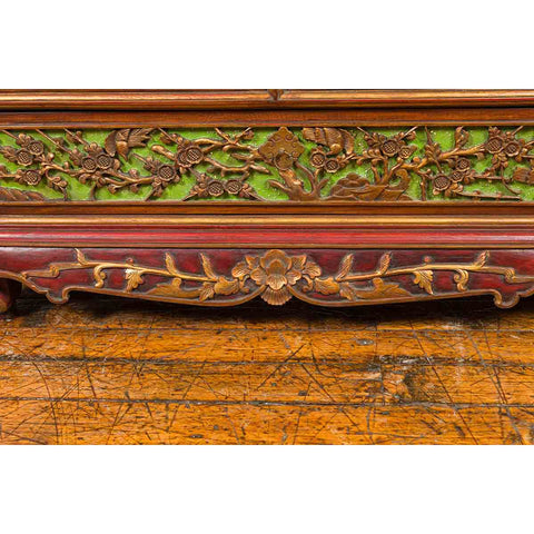 19th Century Madurese Polychrome Three-Drawer Dresser with Carved Floral Motif-YN6628-11. Asian & Chinese Furniture, Art, Antiques, Vintage Home Décor for sale at FEA Home