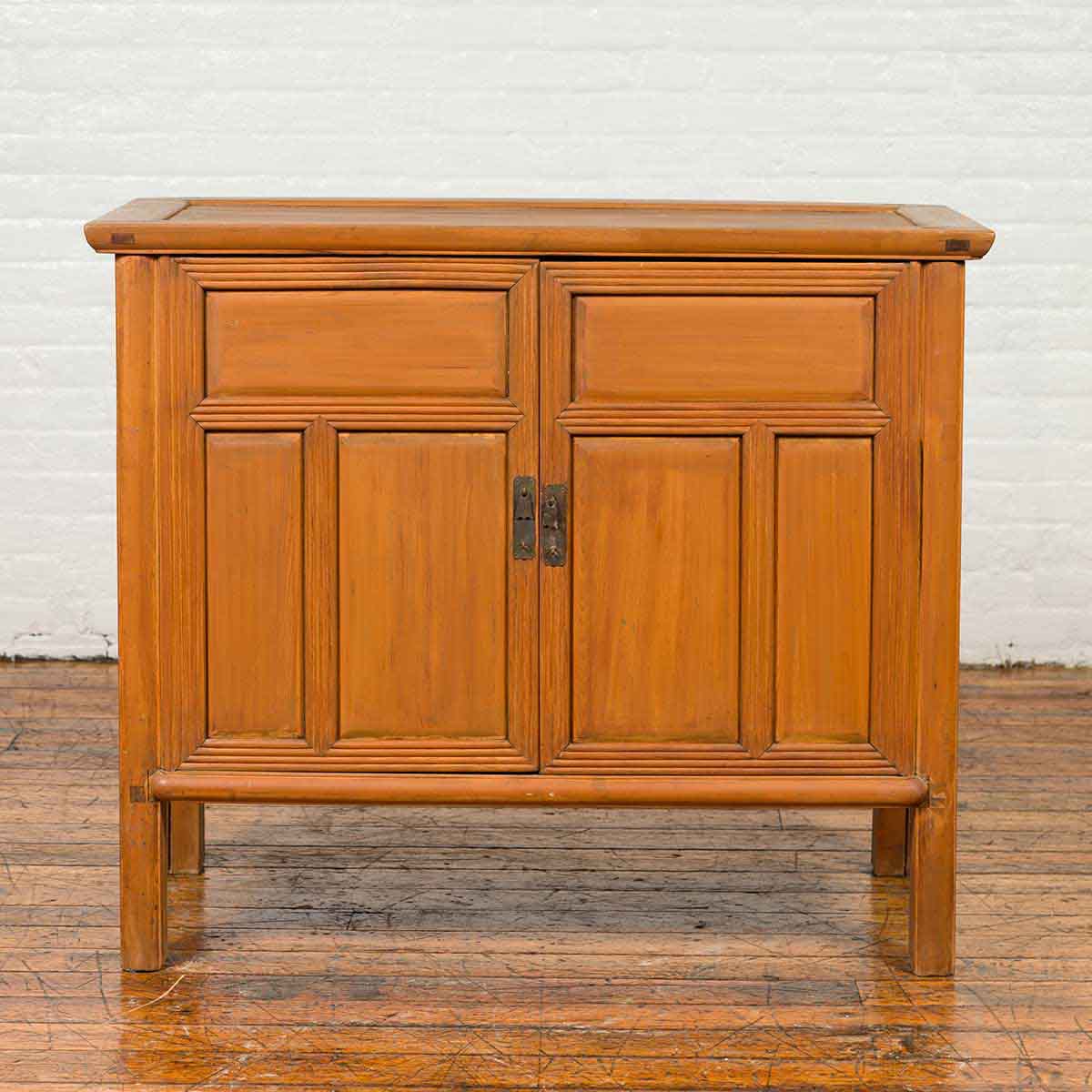 Vintage Chinese Buffet with Paneled Doors, Hidden Drawers and Natural Patina-2. Asian & Chinese Furniture, Art, Antiques, Vintage Home Décor for sale at FEA Home