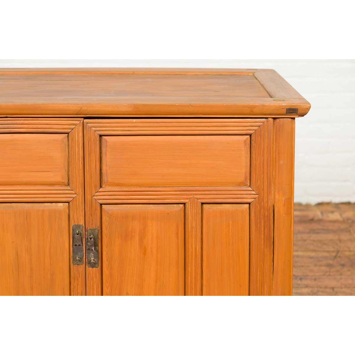 Vintage Chinese Buffet with Paneled Doors, Hidden Drawers and Natural Patina-7. Asian &amp; Chinese Furniture, Art, Antiques, Vintage Home Décor for sale at FEA Home
