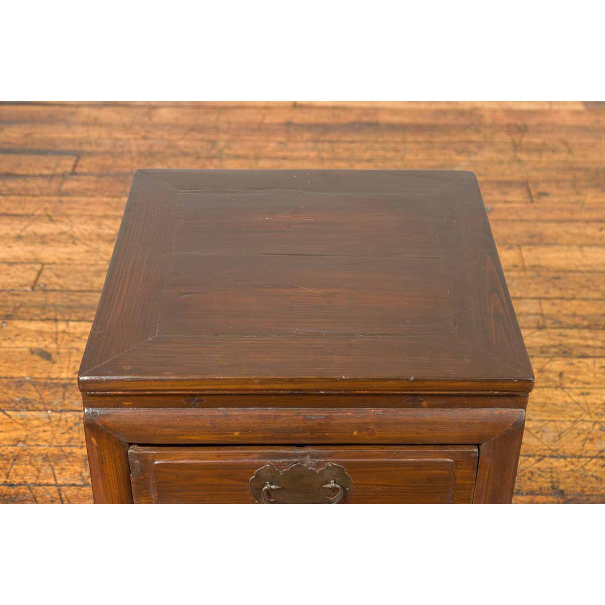 Vintage Chinese Side Chest with Three-Drawers and Traditional Hardware-5. Asian &amp; Chinese Furniture, Art, Antiques, Vintage Home Décor for sale at FEA Home