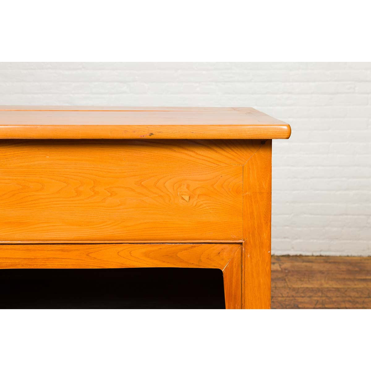Chinese Vintage Natural Elmwood Console Cabinet with Removable Top and Doors-6. Asian &amp; Chinese Furniture, Art, Antiques, Vintage Home Décor for sale at FEA Home