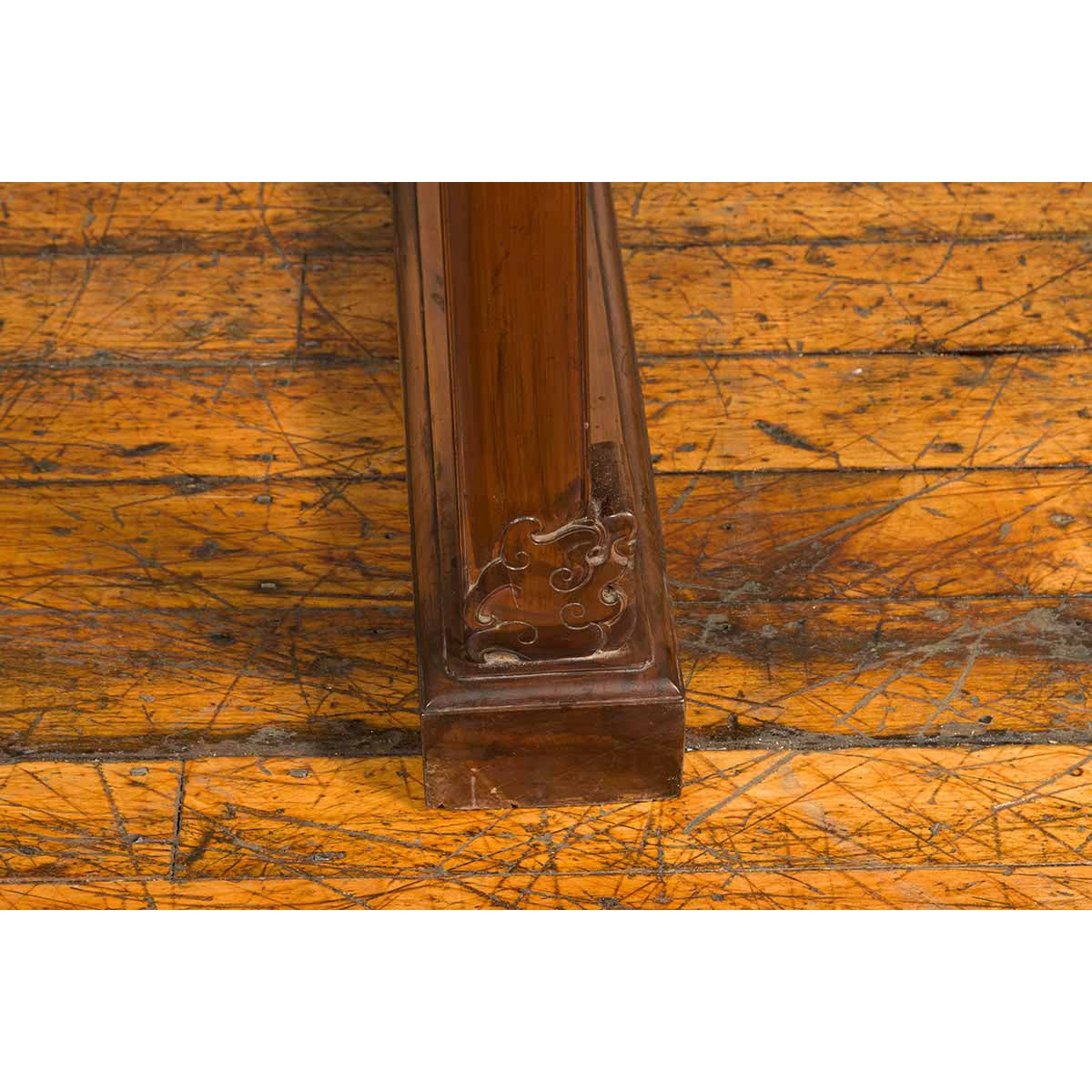 Large Chinese Qing Dynasty Everted Flange Altar Console Table with Carved Apron-15. Asian &amp; Chinese Furniture, Art, Antiques, Vintage Home Décor for sale at FEA Home