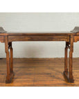 Large Chinese Qing Dynasty Everted Flange Altar Console Table with Carved Apron-5. Asian & Chinese Furniture, Art, Antiques, Vintage Home Décor for sale at FEA Home