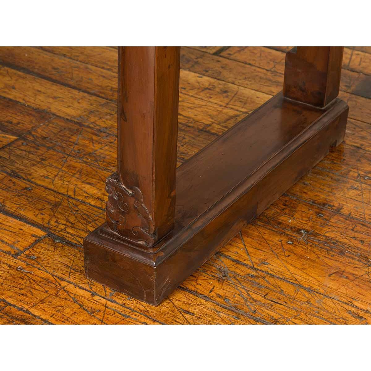 Large Chinese Qing Dynasty Everted Flange Altar Console Table with Carved Apron-14. Asian &amp; Chinese Furniture, Art, Antiques, Vintage Home Décor for sale at FEA Home