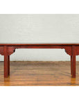 Ming Dynasty Style Chinese Elm Sang de Bœuf Console Table with Carved Apron-7. Asian & Chinese Furniture, Art, Antiques, Vintage Home Décor for sale at FEA Home