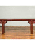 Ming Dynasty Style Chinese Elm Sang de Bœuf Console Table with Carved Apron-2. Asian & Chinese Furniture, Art, Antiques, Vintage Home Décor for sale at FEA Home