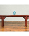Ming Dynasty Style Chinese Elm Sang de Bœuf Console Table with Carved Apron-3. Asian & Chinese Furniture, Art, Antiques, Vintage Home Décor for sale at FEA Home