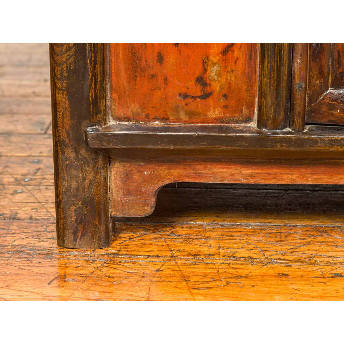 Chinese Qing 19th Century Coffee Table with Storage and Painted Floral Decor-10. Asian &amp; Chinese Furniture, Art, Antiques, Vintage Home Décor for sale at FEA Home