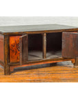Chinese Qing 19th Century Coffee Table with Storage and Painted Floral Decor-5. Asian & Chinese Furniture, Art, Antiques, Vintage Home Décor for sale at FEA Home