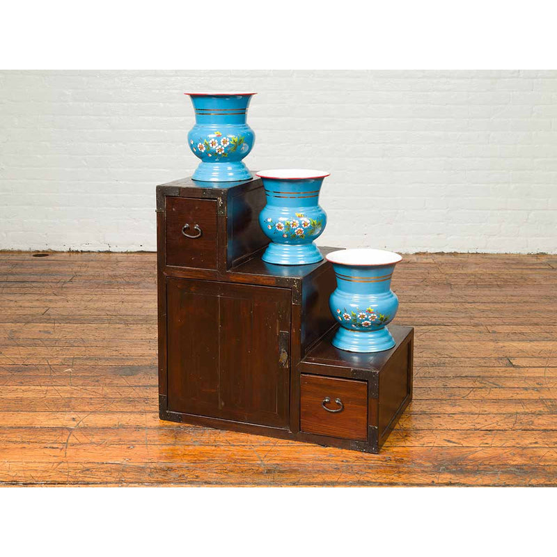 19th Century Japanese Staircase Tansu Cabinet with Two Drawers and Single Door-YN6669-3. Asian & Chinese Furniture, Art, Antiques, Vintage Home Décor for sale at FEA Home