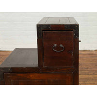 19th Century Japanese Staircase Tansu Cabinet with Two Drawers and Single Door