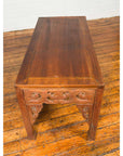 Thai Teak Wood Side Table with Cloud Carved Apron and Horse Hoof Feet-9. Asian & Chinese Furniture, Art, Antiques, Vintage Home Décor for sale at FEA Home