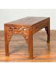 Thai Teak Wood Side Table with Cloud Carved Apron and Horse Hoof Feet-6. Asian & Chinese Furniture, Art, Antiques, Vintage Home Décor for sale at FEA Home